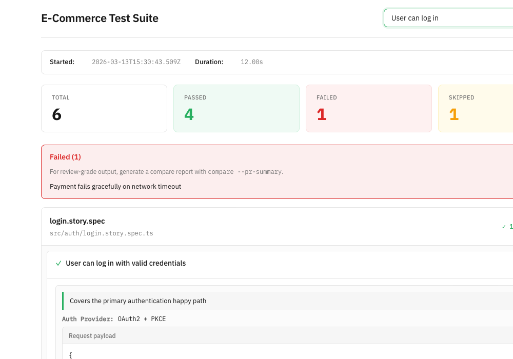 Report search and filter UI